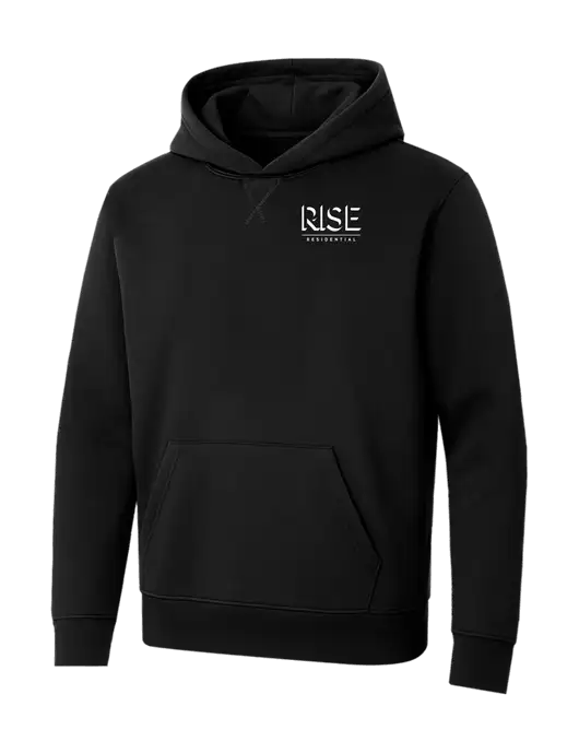 Allmade Deep Black Organic French Terry Pullover Hoodie w/Rise Residential Logo