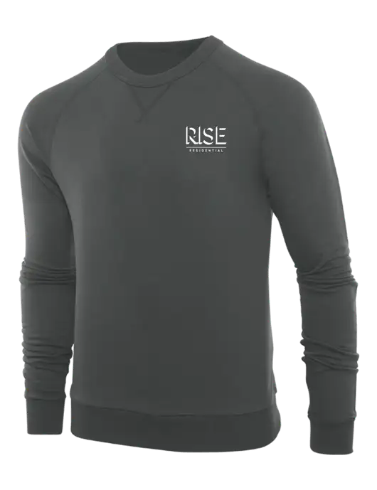 Allmade Charcoal Grey Organic French Terry Crewneck Sweatshirt w/Rise Residential Logo