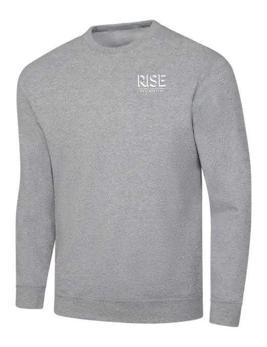 Light Grey Heather 7.8 oz Ring Spun Crew Sweatshirt w/Rise Residential Logo