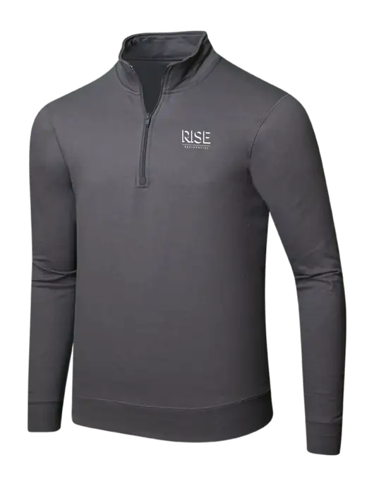 Charcoal 8.5 oz Ring Spun 1/4 Zip Pullover Sweatshirt w/Rise Residential Logo