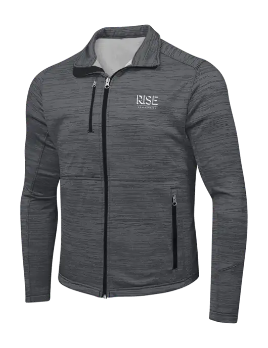 Dark Grey Digi Stripe Fleece Jacket w/Rise Residential Logo