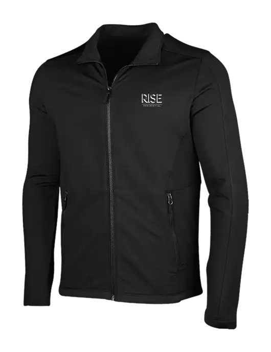 Deep Black Grid Fleece Jacket w/Rise Residential Logo