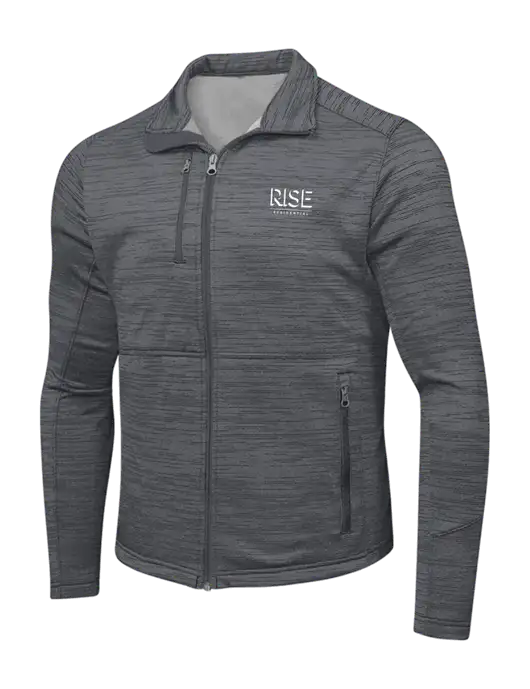 Medium Grey Digi Stripe Fleece Jacket w/Rise Residential Logo
