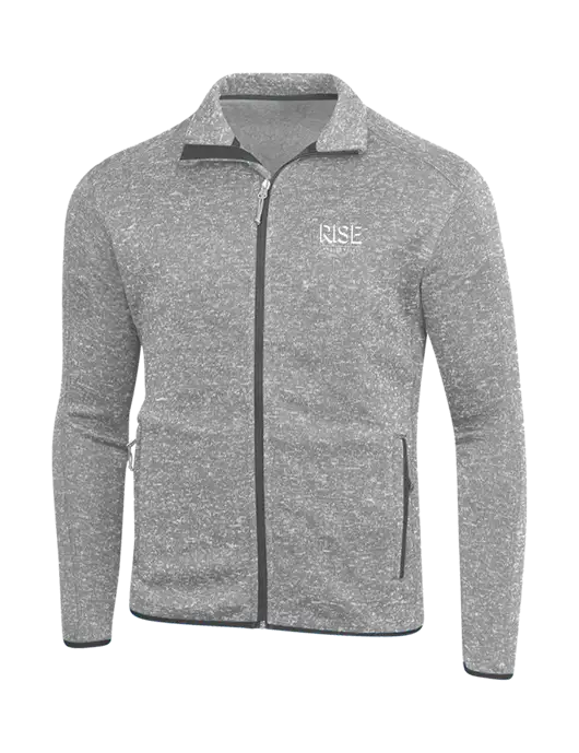 Grey Heather Sweater Fleece Jacket w/Rise Residential Logo
