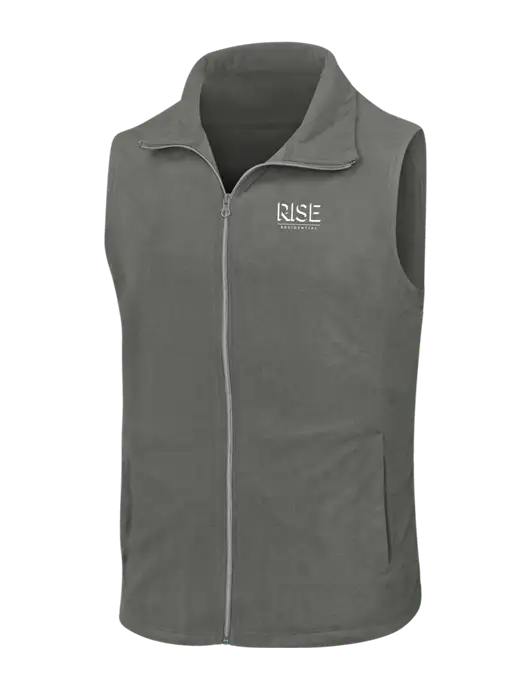 Medium Grey Microfleece Vest w/Rise Residential Logo