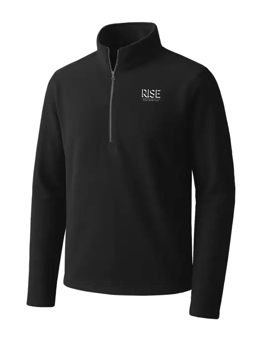 Black Microfleece 1/2 Zip Pullover w/Rise Residential Logo