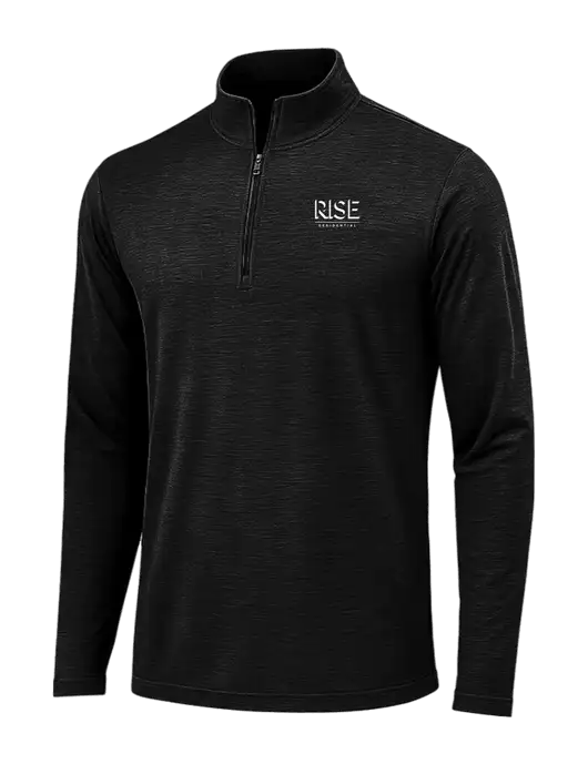 Black Triad Solid Posicharge Tri-Blend Wicking 1/4 Zip Pullover w/Rise Residential Logo