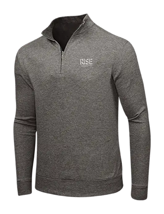 Charcoal Heather/Medium Heather Grey Interlock 1/4 Zip w/Rise Residential Logo