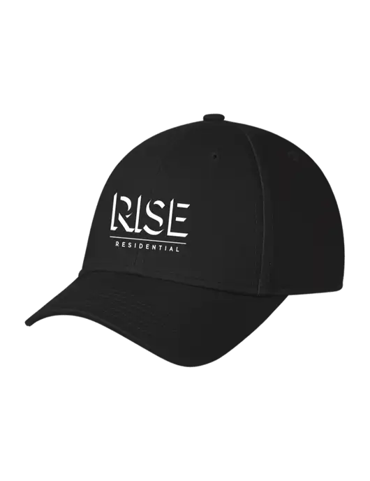 Black Structured Cap Hook & Loop w/Rise Residential Logo