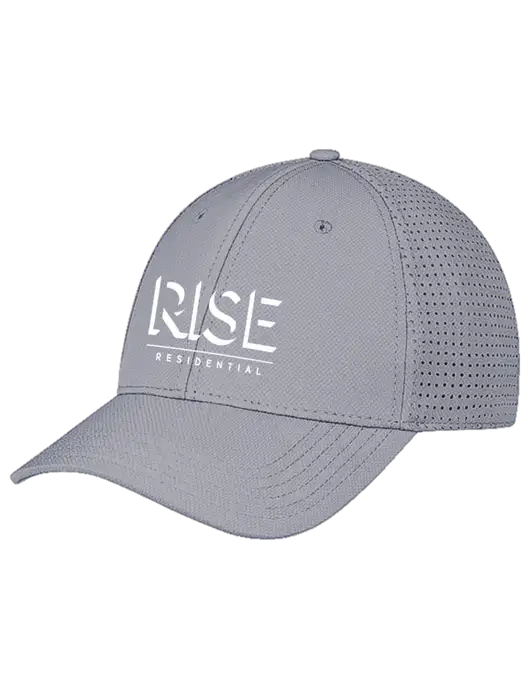Grey Performance Stretchable Cap Hook & Loop w/Rise Residential Logo