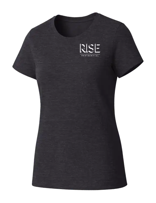 Womens Seriously Soft Heathered Charcoal T-Shirt w/Rise Residential Logo