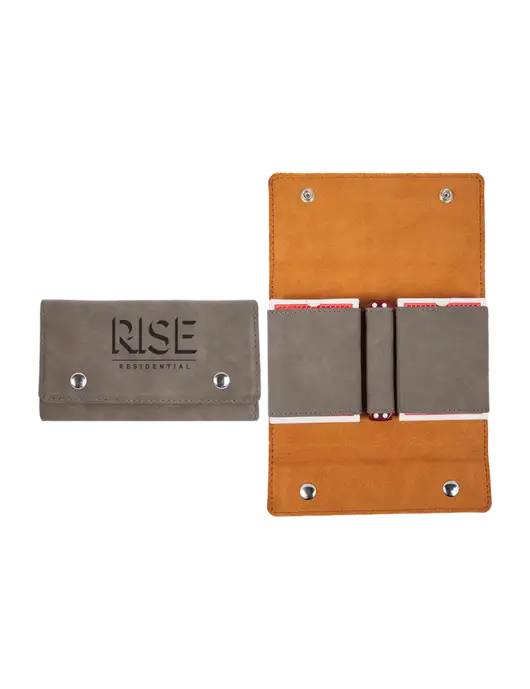 Grey Leatherette Card & Dice Set w/Rise Residential Logo