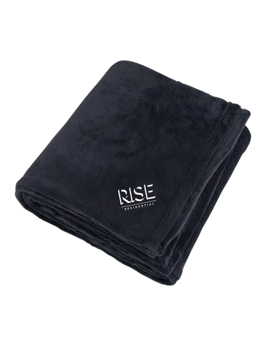 Mountain Lodge Black Blanket w/Rise Residential Logo