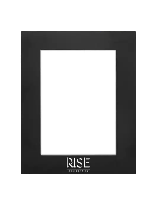 Black Aluminum Photo Frame, 5 x 7 w/Rise Residential Logo