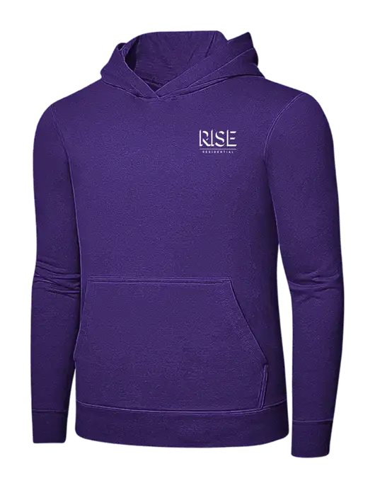 Purple 7.8 oz Ring Spun Hooded Sweatshirt w/Rise Residential Logo