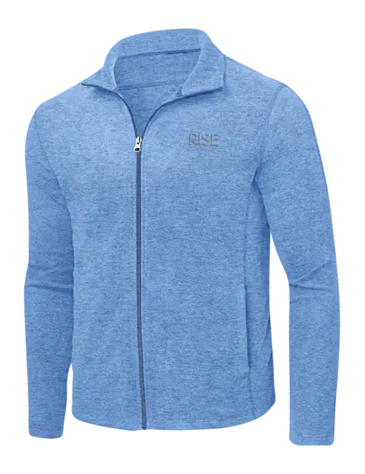 Light Royal Heather Microfleece Full-Zip Jacket w/Rise Residential Logo