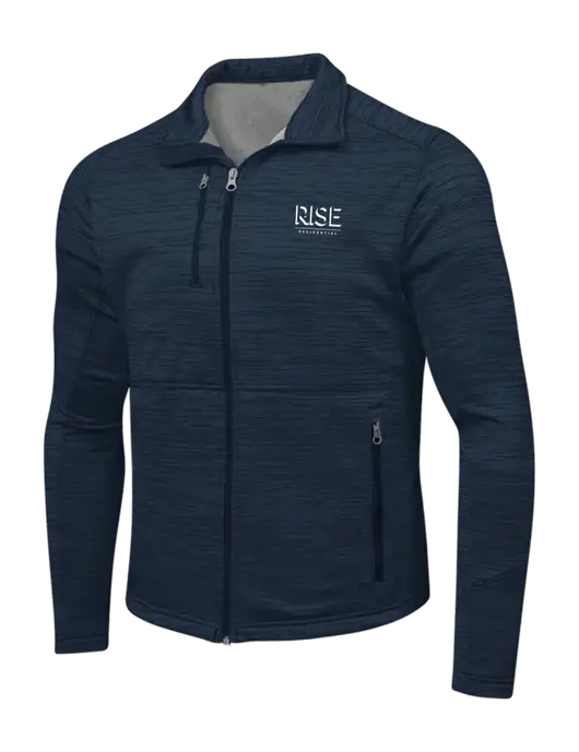 Navy Digi Stripe Fleece Jacket w/Rise Residential Logo