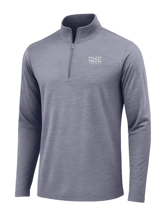 True Navy Heather Posicharge Tri-Blend Wicking 1/4 Zip Pullover w/Rise Residential Logo