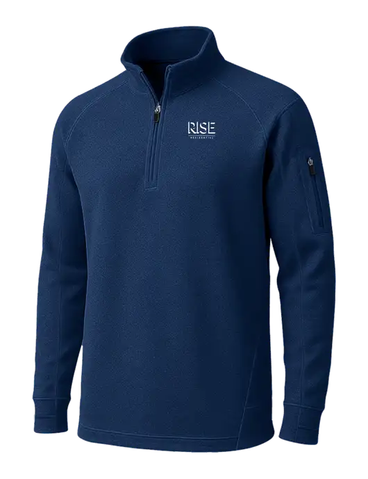 True Navy Tech Fleece 1/4 Zip Pullover w/Rise Residential Logo