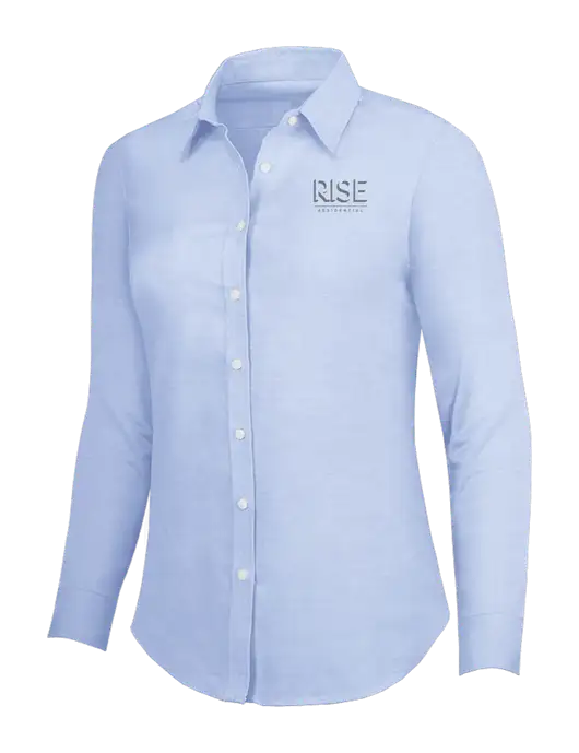 Light Blue Womens SuperPro Oxford Shirt w/Rise Residential Logo