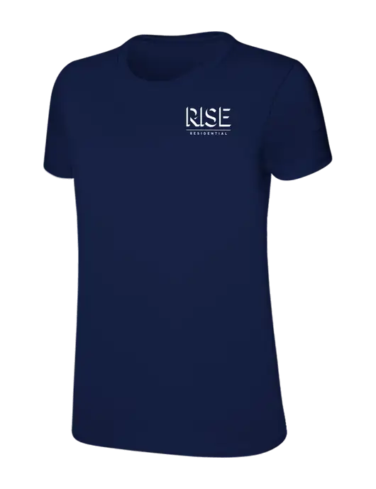 Womens Ring Spun Navy 4.5 oz T-Shirt w/Rise Residential Logo