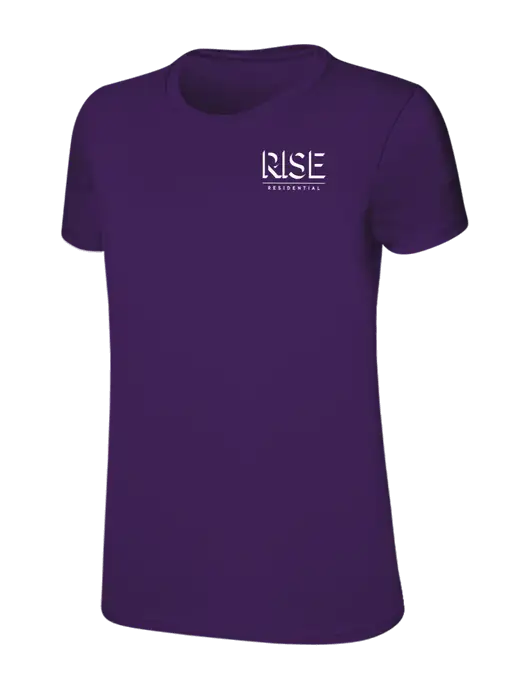 Womens Ring Spun Purple 4.5 oz T-Shirt w/Rise Residential Logo